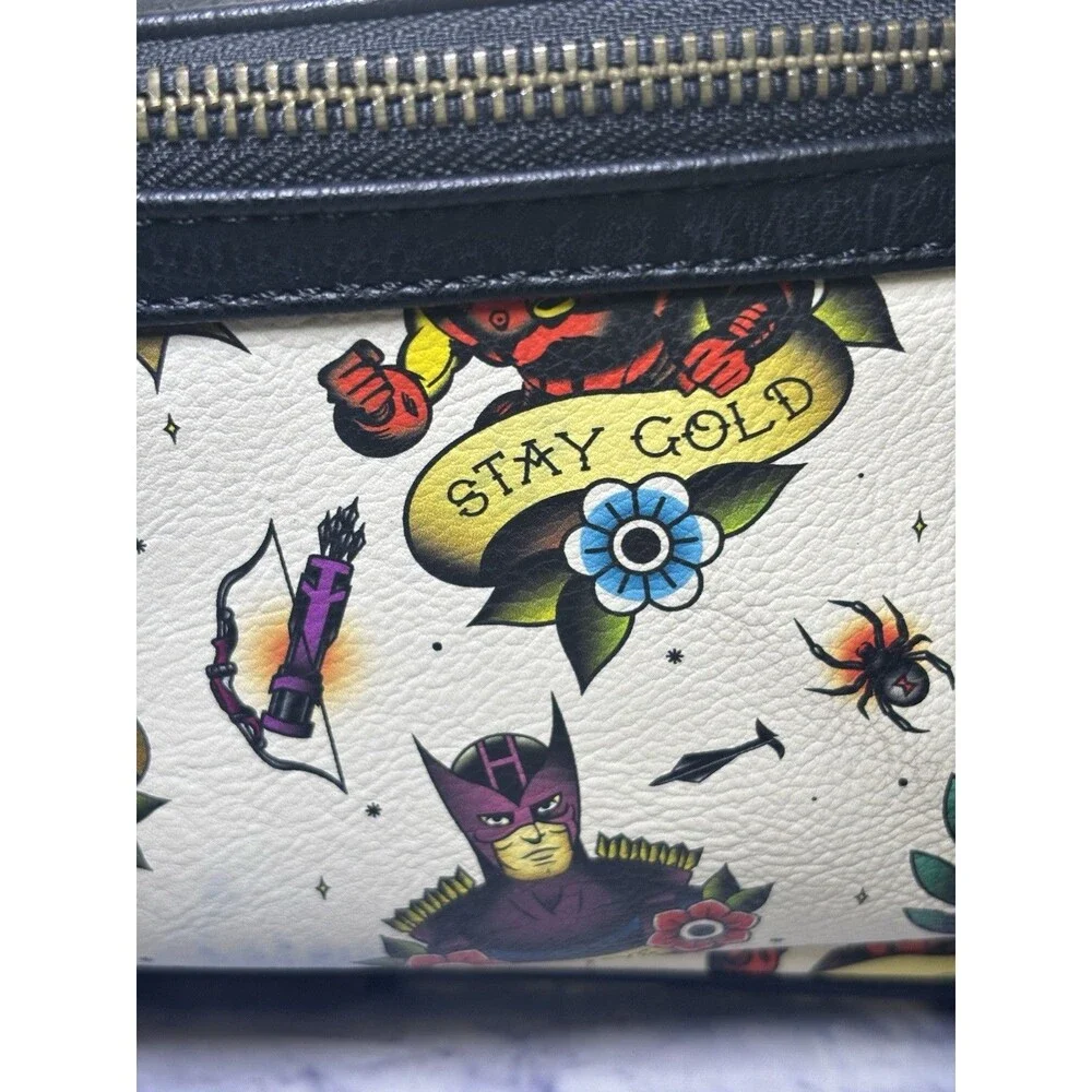 LOUNGEFLY Marvel Avengers Flash Tattoo Comic Mini Backpack Capt America Iron Man